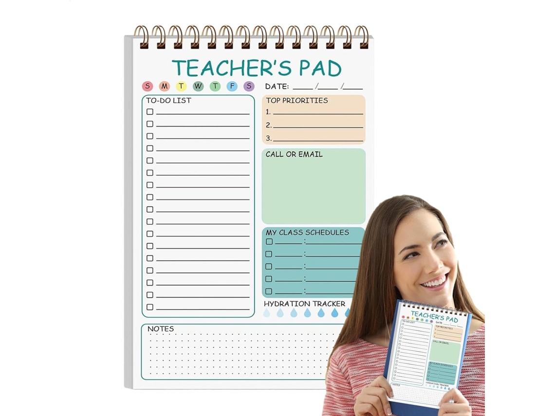 Bloc-notes Enseignant Planner Journalier Duplo 14,7 X 21,1 Cm