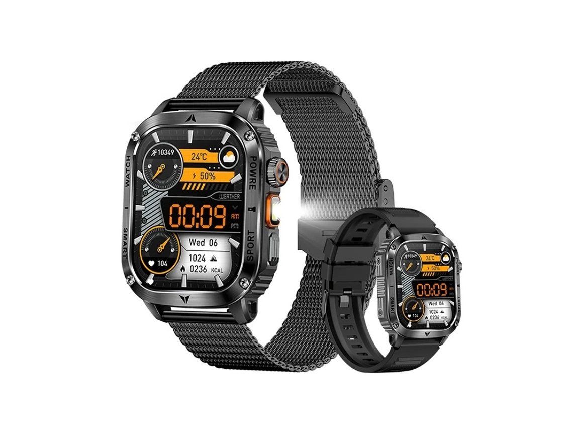 Smartwatch Lanterna Ak80 400mah Bateria Grande Bestvite (preta)