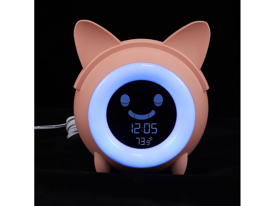 Despertador Digital Vosarea Para Meninos E Meninas, Luz Noturna Rosa, Relógio Eletrônico De Plástico Com Design Moderno