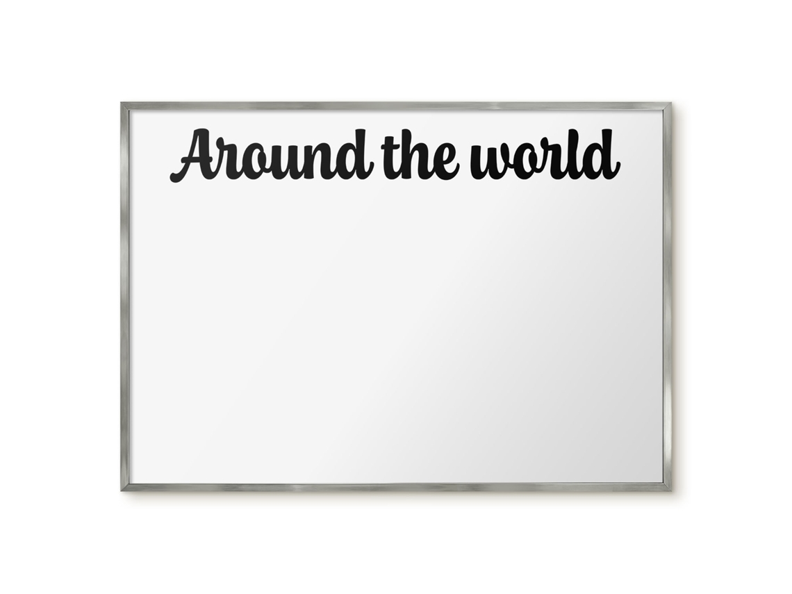 Magnetic Glass Board Around The World For The Hall Espelharte (100x70 Cm)