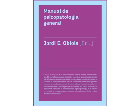 Livro Manual De Psicopatología General (Ne) de Obiols (Ed.) Jordi (Espanhol)