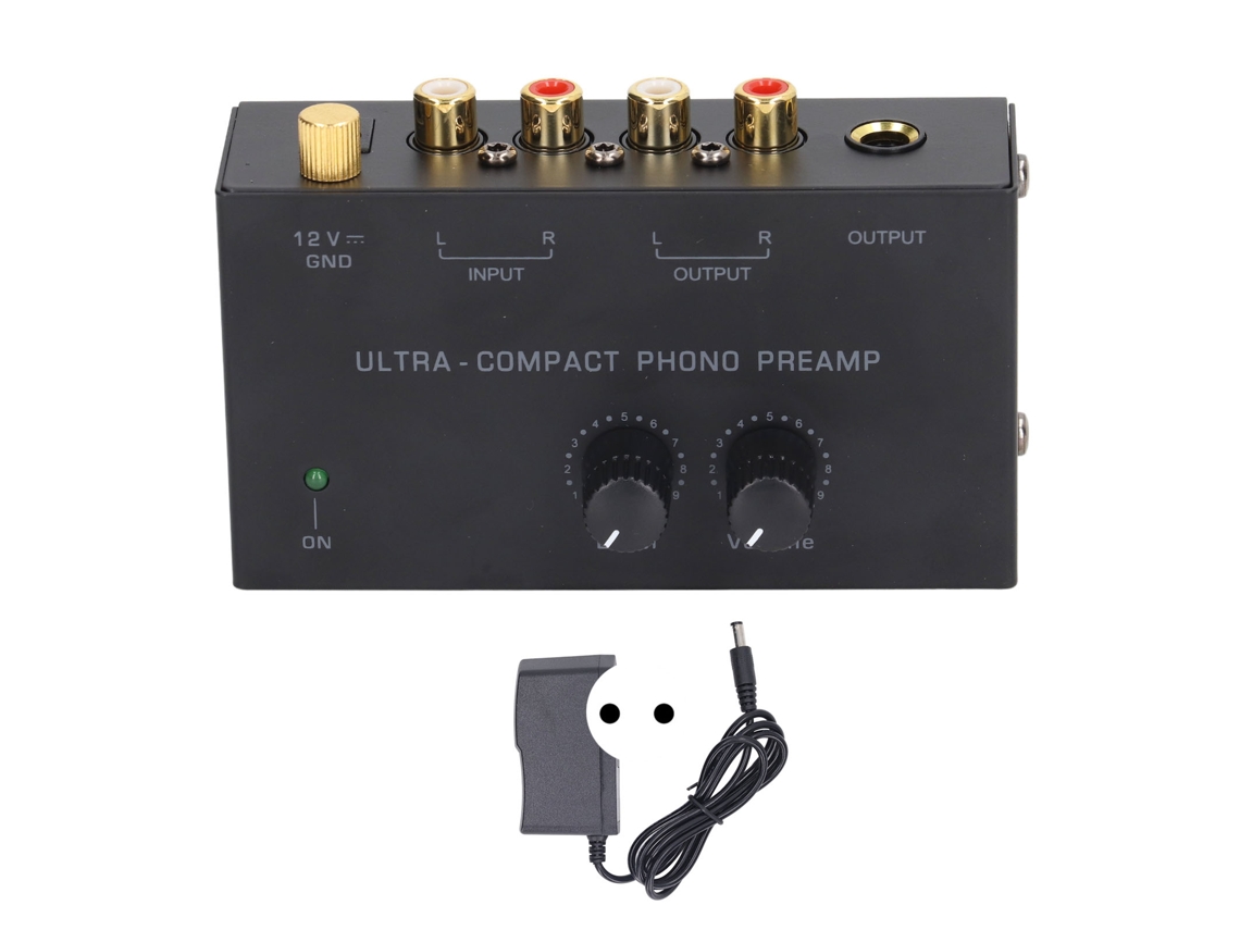 Pré Amplificador de Vinil PP500A, Mixer de Som Profissional com Entrada RCA e Saída TRS, 100-240V, Plugue EU | S/MARCA