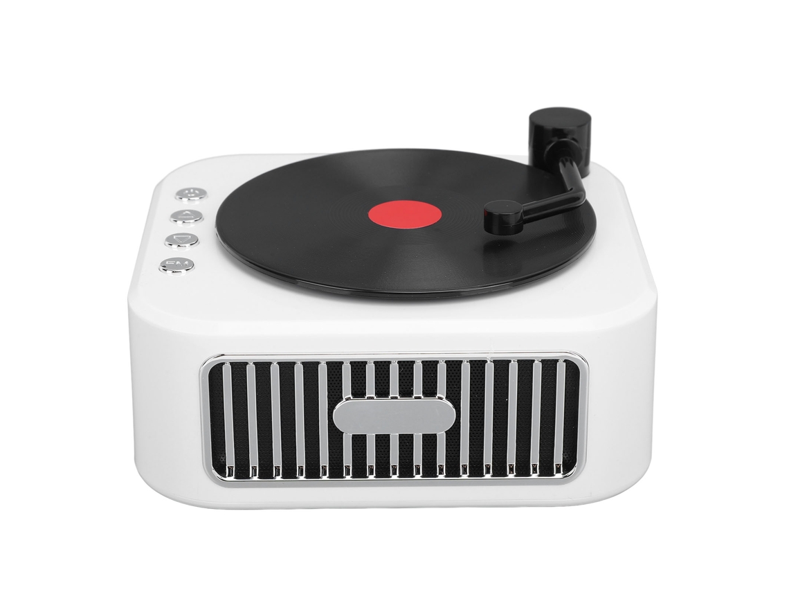 Aetheria gramafone Bluetooth 5.3 com 3 Modos Reprodução Som Hifi Estéreo Portátil Branco com 2 Microfones