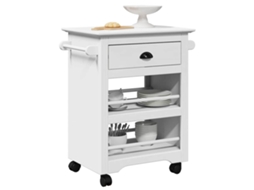 Vidaxl Carrinho De Cozinha Bodo Branco 67,5x45x80 Cm