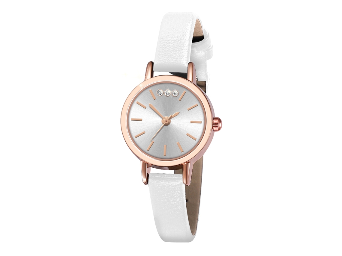 Relógio de Pulso Casal Feminino Masculino de Quartzo Pulseira Pu Estilo Elegante Branco