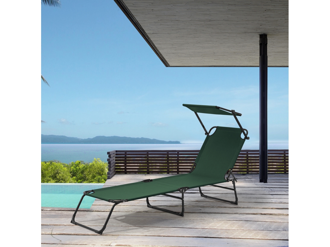 Espreguiçadeiras CASA.PRO (Aço - Verde - 191x53x27 cm)