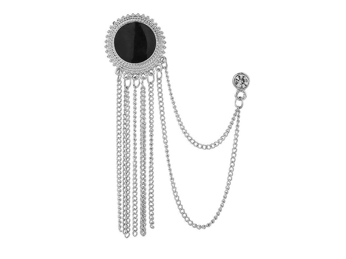 2026 broche Estilo Preppy Vintage Marino Con Cadena Borla Piedras Strass Antideslizante para Gorros Y Bolsos