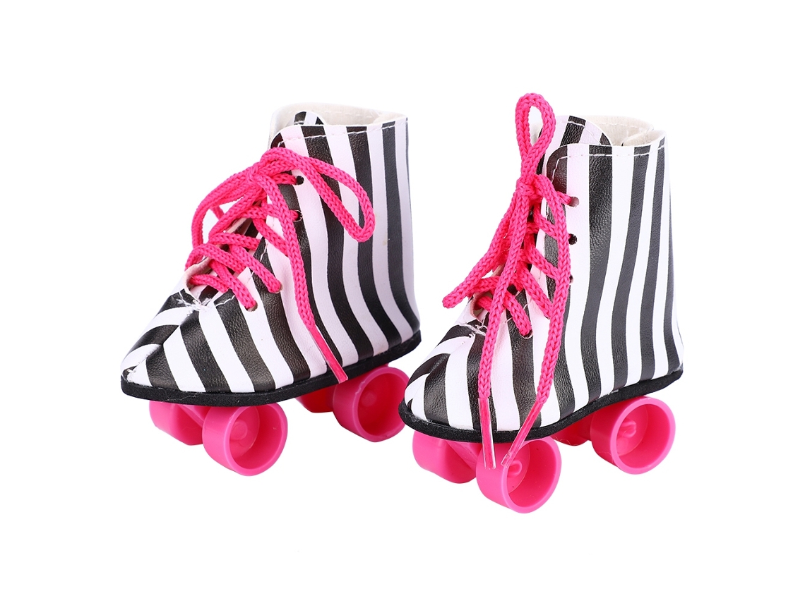 Mali acessório de Patins para Boneca de 18 Polegadas Listrado Preto e Branco Fashion
