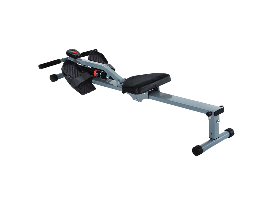 Máquina De Remo Com Ecrã Lcd Para Academia Exercícios De Musculação Ou Resistência Carga Máxima 100kg 130x47,5x67cm Cinza