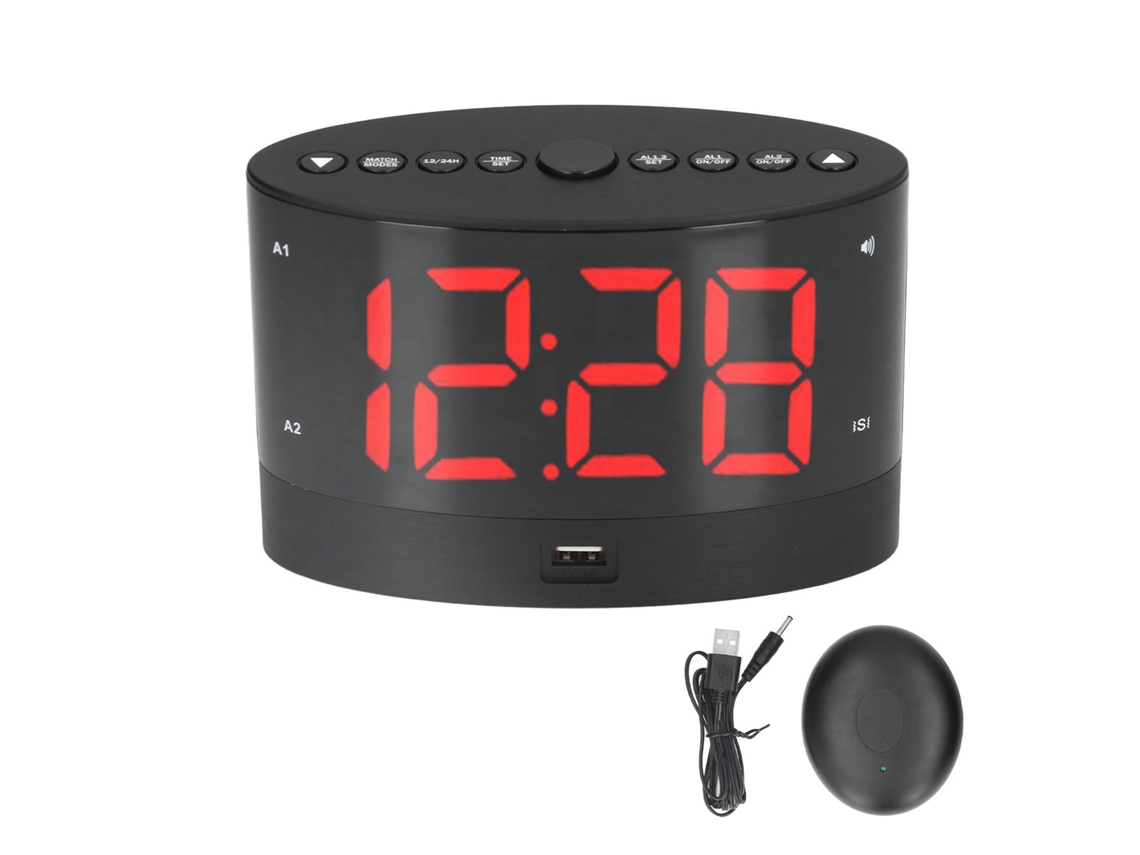 Despertador Digital Com Carga Usb, 3 Modos De Vibração E 2 Modos De Hora