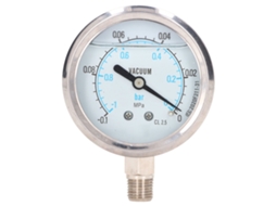 Manômetro de Vácuo Pressão Teste 1/4in Npt Escala Dupla Aço Inoxidável para Água Óleo 0.1 0mpa S/MARCA