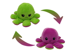 Peluche HXDZFX Polvo Flip Dupla Face Verde e Roxo (20 cm)