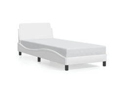 Vidaxl Estrutura De Cama Dover Couro Artificial 90x190cm Branco