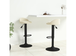 Vidaxl Bancos De Bar 2 Pcs Veludo Creme