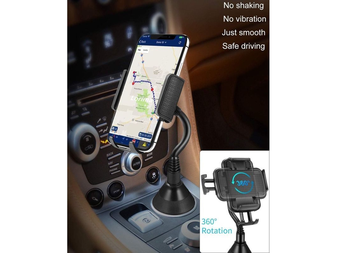 Soporte De Teléfono Para Copo De Carro 2025 Com Pescoço Elástico Longo Adaptável A Iphone, Samsung E Google Pixel