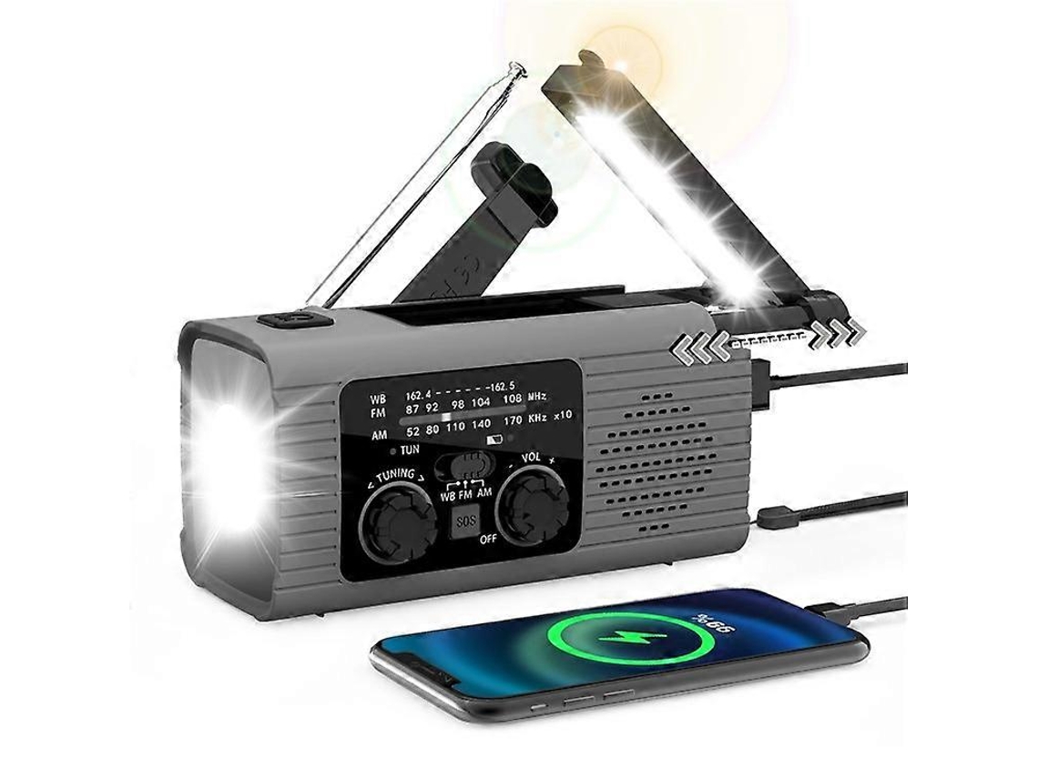 Rádio Meteorológico Portátil Yx318 Am/fm/noaa, 2000mah, Com Manivela Solar E Lanterna Olysi Shop