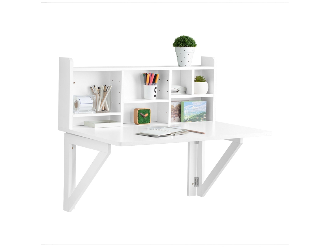 Mesa de Parede com Prateleira Integrada Fwt07-Ii-W SOBUY