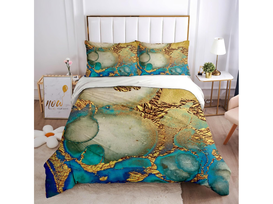 Capa de Edredom com 2 Fronhas 65x65cm em Microfibra Fronha 200x200cm,