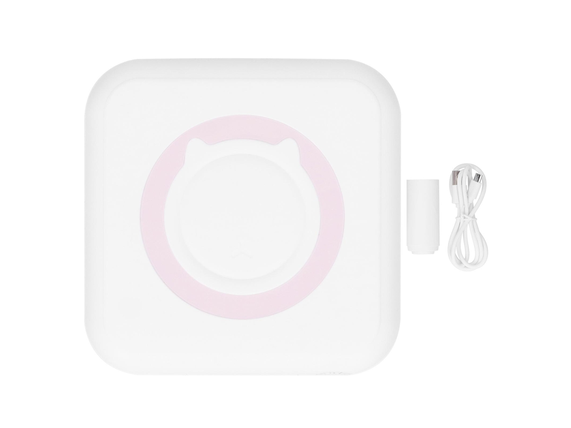 Mini Impressora Térmica Portátil Sem Fio Bluetooth Etiqueta Erro Pergunta Impressão 200dpi Rosa Slowmoose