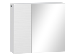 Armário de Banheiro com Espelho em Aglomerado, Vidro, 4 Prateleiras Ajustáveis, Parede, 48x15x45 Cm, Branco | E-TOWN COMMERCE GMBH