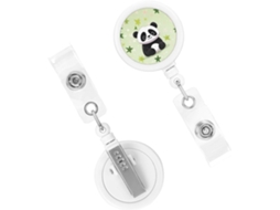 Porta Crachá Retrátil, Porta Crachás Retrátil Resistente, Porta Crachá Com Estampa De Panda E Estrela