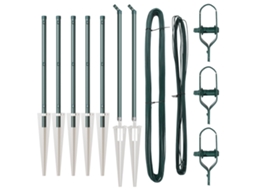 Conjunto 7 De Postes De Cerca Com Pino Vidaxl Verde Metal