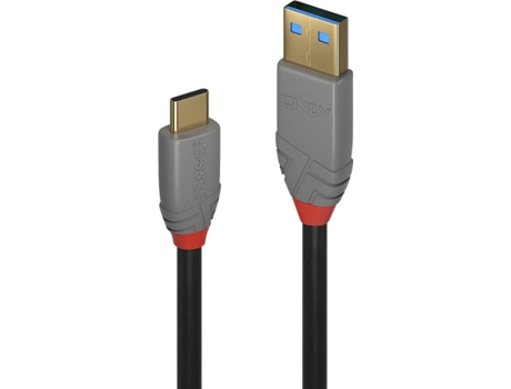 Cabo de Dados LINDY (USB-C - USB A - 1 m - Preto)