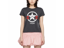 Rockinstone Top Gun Movie Paint Heather Navy Adult T-shirt Size:s