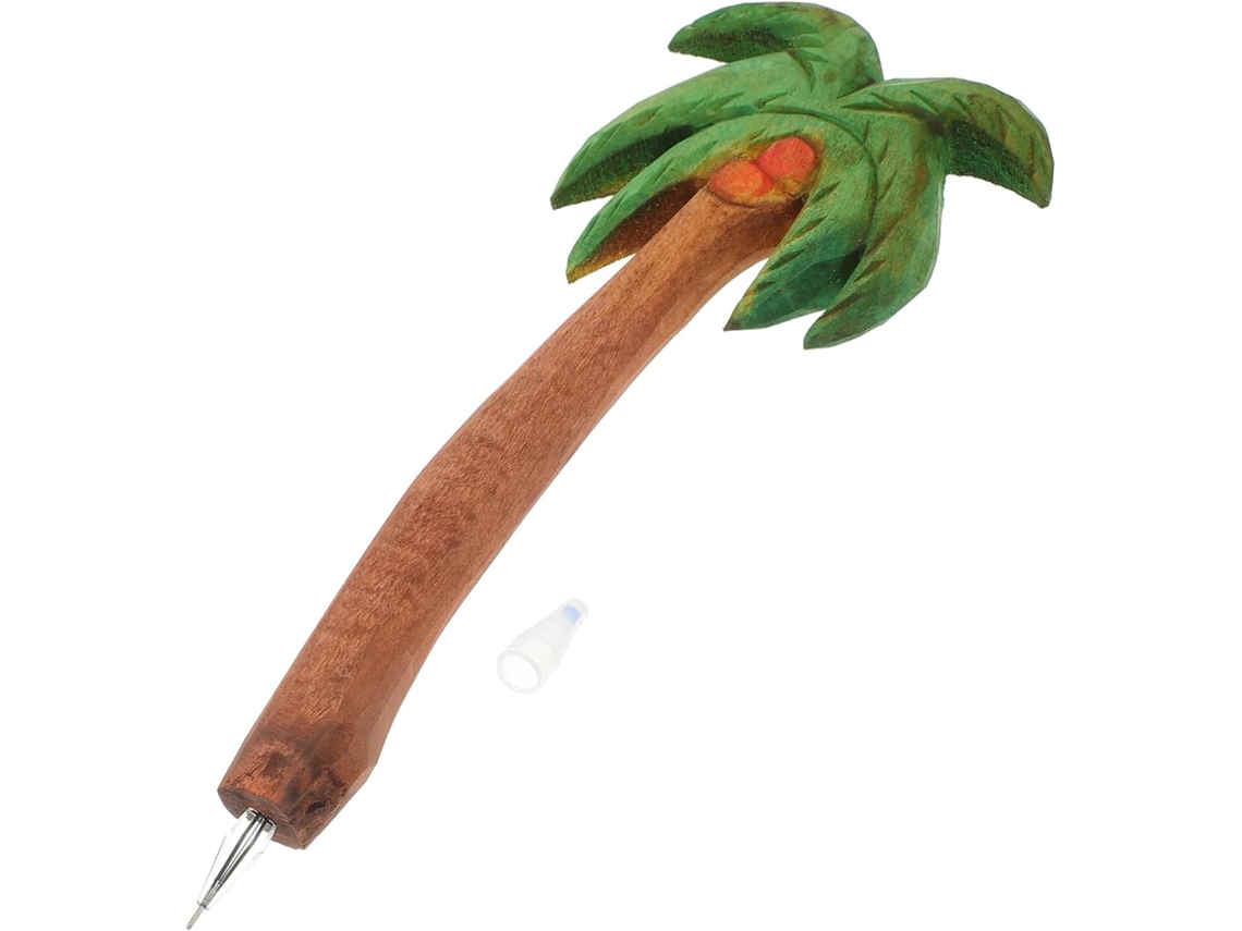 Caneta Esferográfica Feita De Madeira Coco, Instrumento Escrita