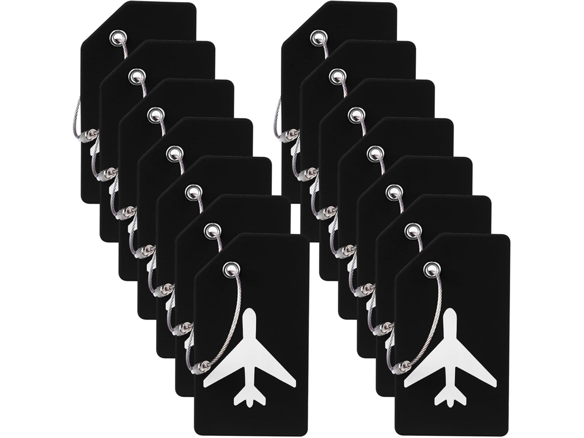 Conjunto de 14 Etiquetas Silicone para Malas com Argola Aço Inoxidável, Aprovadas Pela Tsa, Proteção de Privacidade, Itens de Viagem BRILVIBERA