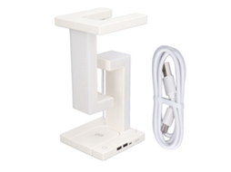 2026 lâmpada de Mesa Magnética Levitante com 3 Níveis de Toque, Led e Carregamento Sem Fio para Telefones Branco