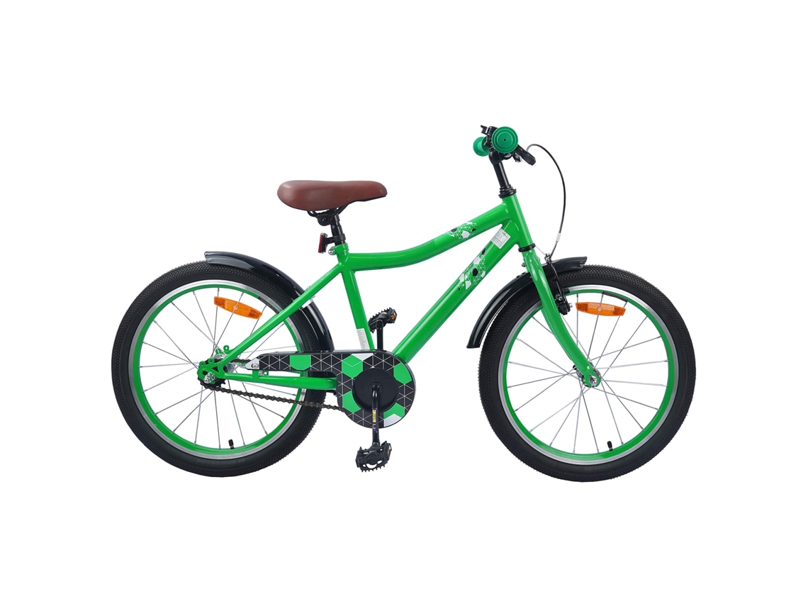 Vidaxl Bicicleta Infantil 18 Polegadas Para 5-7 Anos Verde