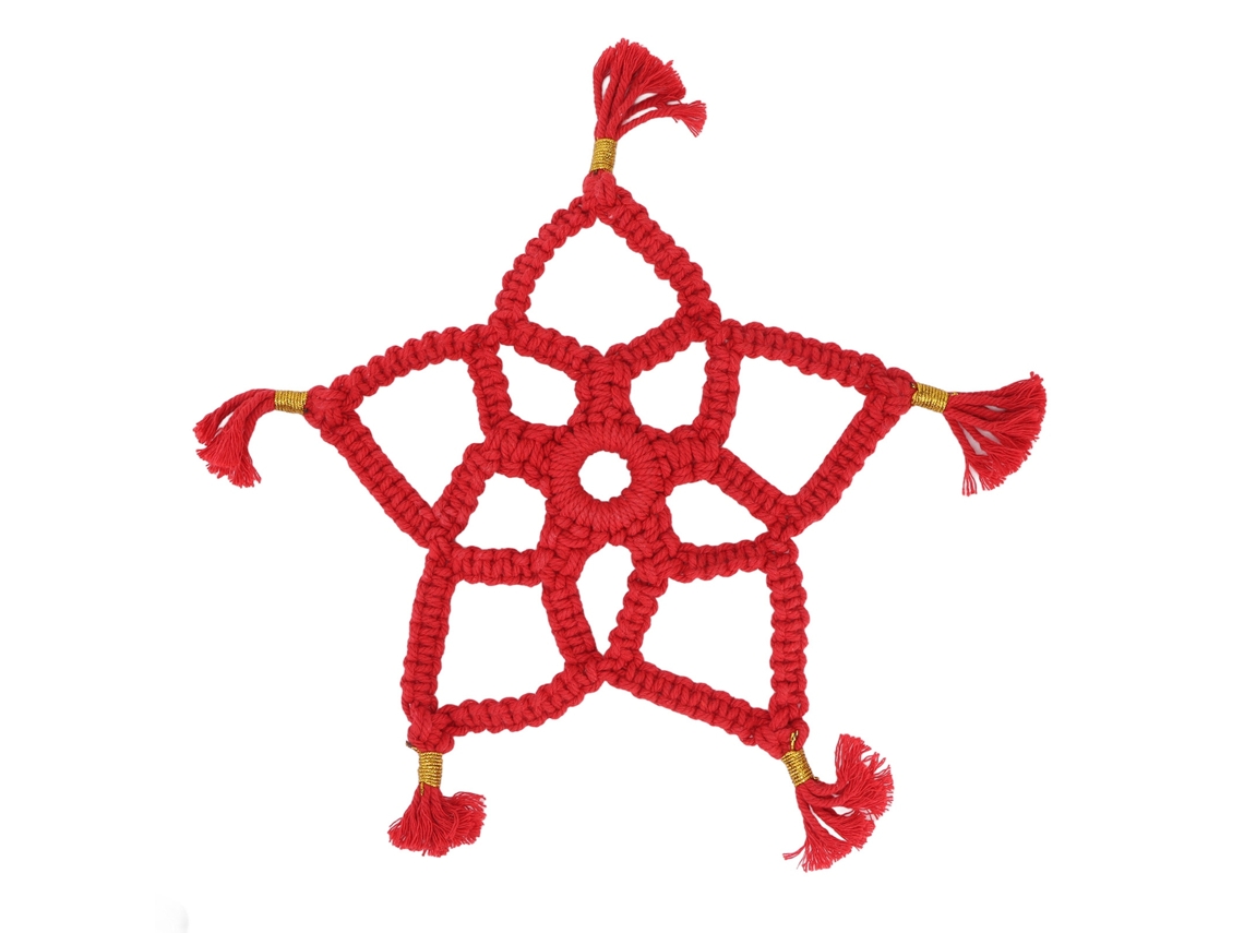 Laxiscreed Enfeite De Natal Estrela De Algodão Vermelha Para Decoração Festiva