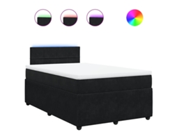 Cama Boxspring com Colchão 120x190 Cm Veludo Preto MAISON EXCLUSIVE