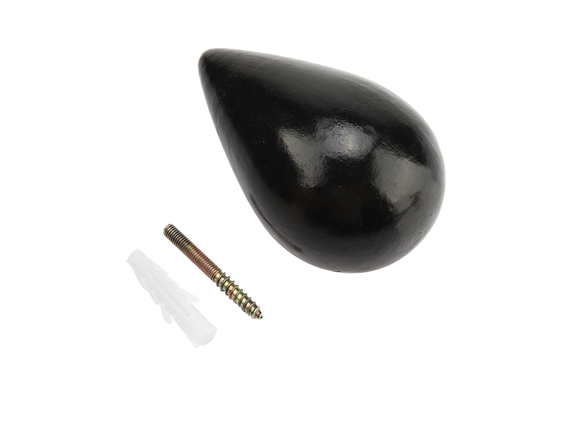 VVJIJILLY Suporte De Madeira Em Forma De Gota Para Banheiro, Gancho Grande Para Roupas (preto)