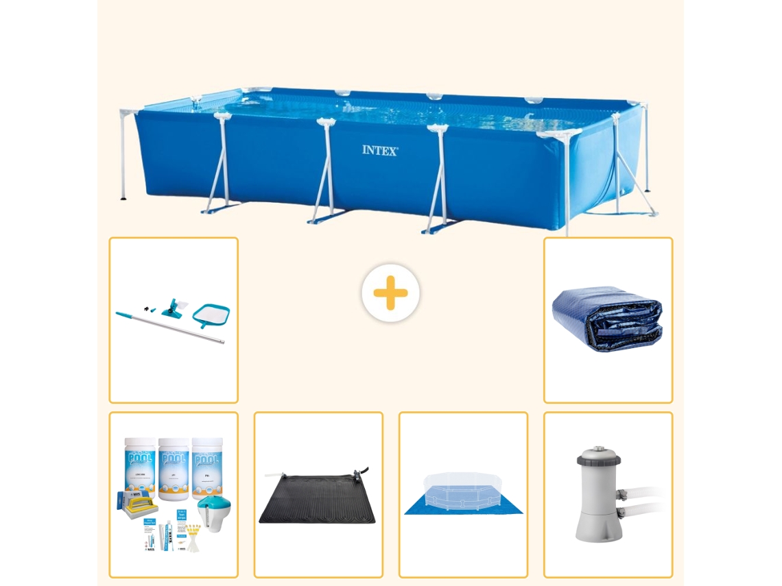 Intex Piscina Com Estrutura Retangular - 450x220x84 Cm - 7-peças S20071
