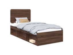 Estrutura da Cama com Cabeceira Carvalho Marrom MAISON EXCLUSIVE 75x190 cm