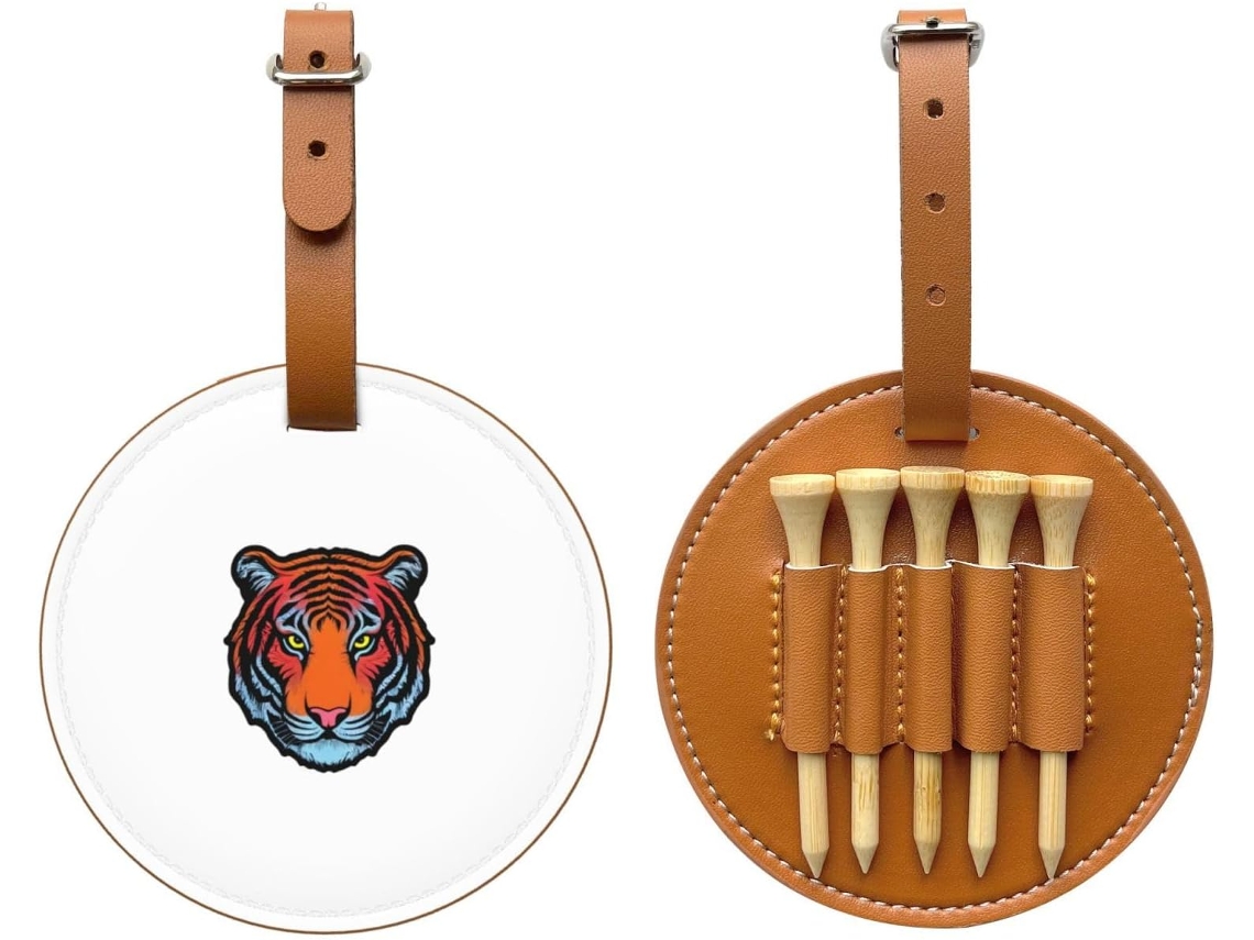 Bolsa para Tees de Golfe Tiger Head, Preta, Fácil de Transportar e Eficiente | S/MARCA