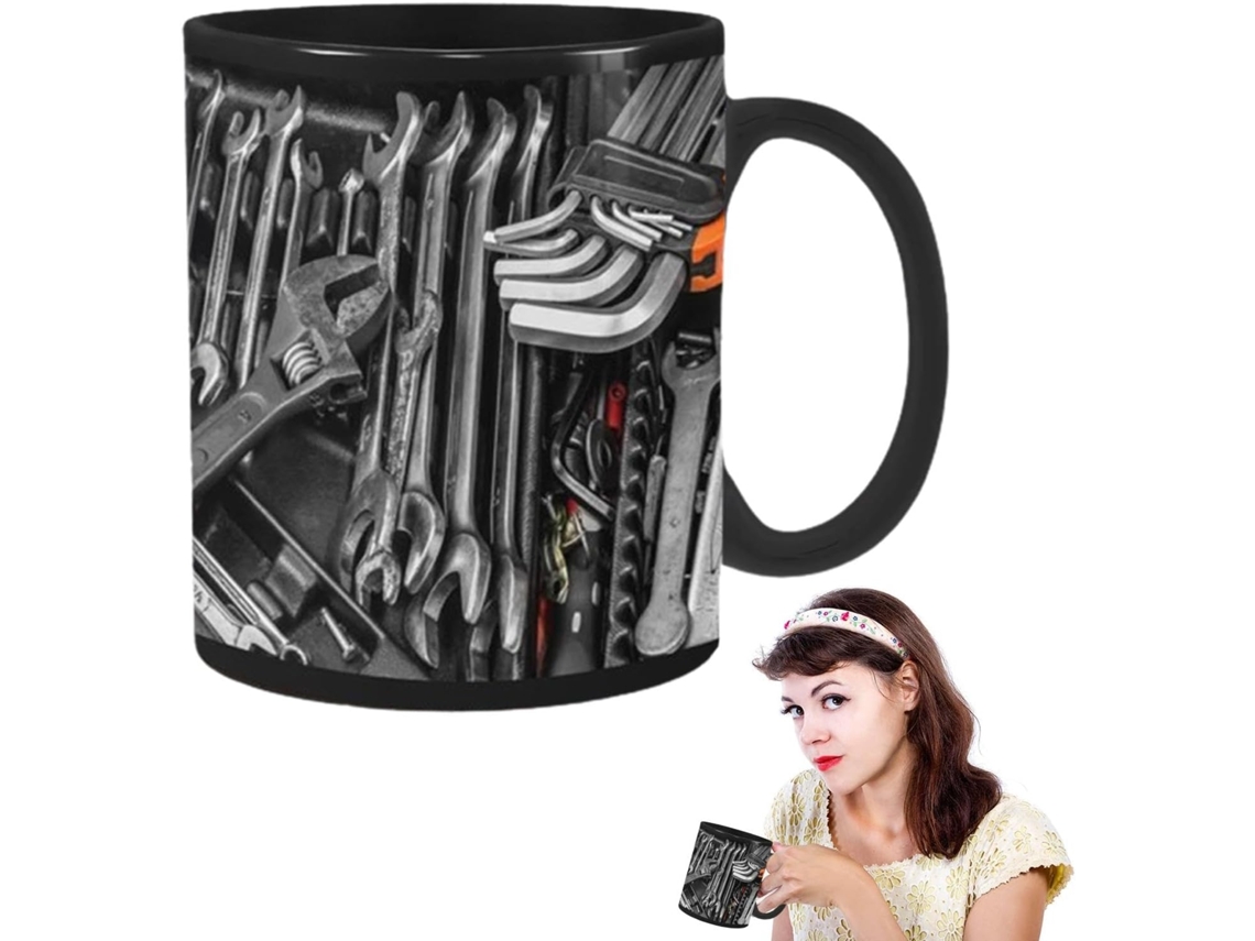 Caneca De Café, Caneca Preta De Mecânico | Caneca De Café Divertida Para Mecânicos, Caneca Grande Pa Gokoco