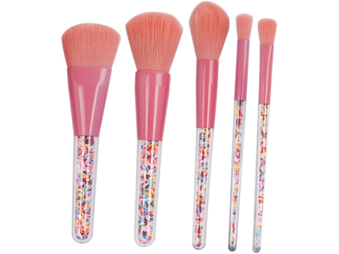 Conjunto De Pincéis De Maquiagem Femininos, 5 Peças, Cabo Granulado, Pincel Cosmético Gokoco