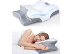 Travesseiro Cervical Viscoelástico, Ergonômico em Espuma Viscoelástica em Formato de Borboleta, Que Alivia a Dor no Pescoço AQUAFORGE