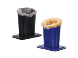 Conjunto De 2 Porta-óculos De Mesa Em Couro Pu Preto E Azul Com Forro De Pelúcia.
