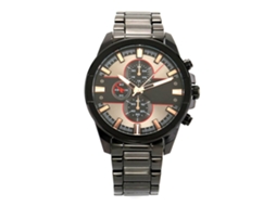 Reloj De Pulsera De Aleación Redondo Analógico De Moda Con Esfera Cuadrada Negro