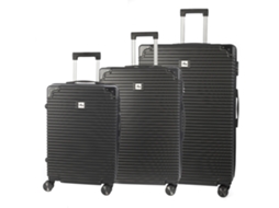 Conjunto De 3 Malas Trolley, Em Material Leve Abs De Alta Resistência Com Cantos Reforçados. Fechadura Numérica E 4 Rodas Duplas Removíveis 360°. Dam