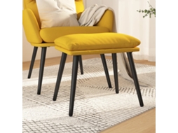 Vidaxl Apoio De Pés 45x29,5x35 Cm Tecido Amarelo Mostarda