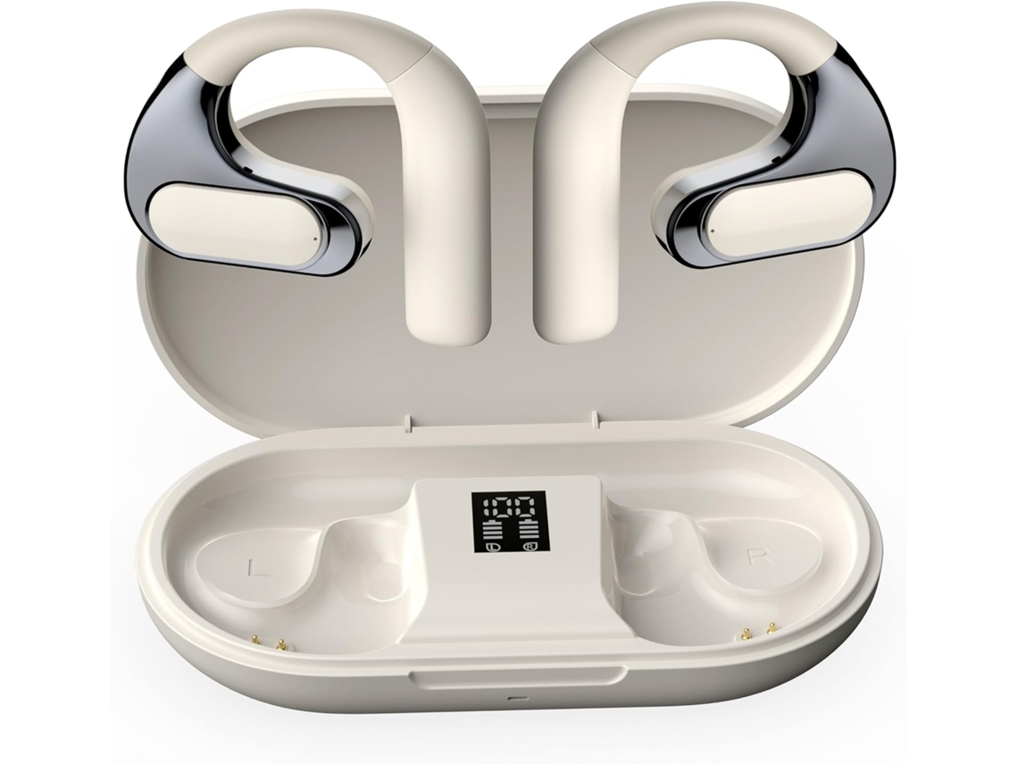 Fones Sem Fio Bluetooth 5.3 JIAPEI, condução ar, com estojo, redução ruído, branco