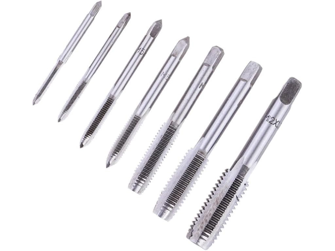 Conjunto De 7 Machos Roscar Metal Prateado