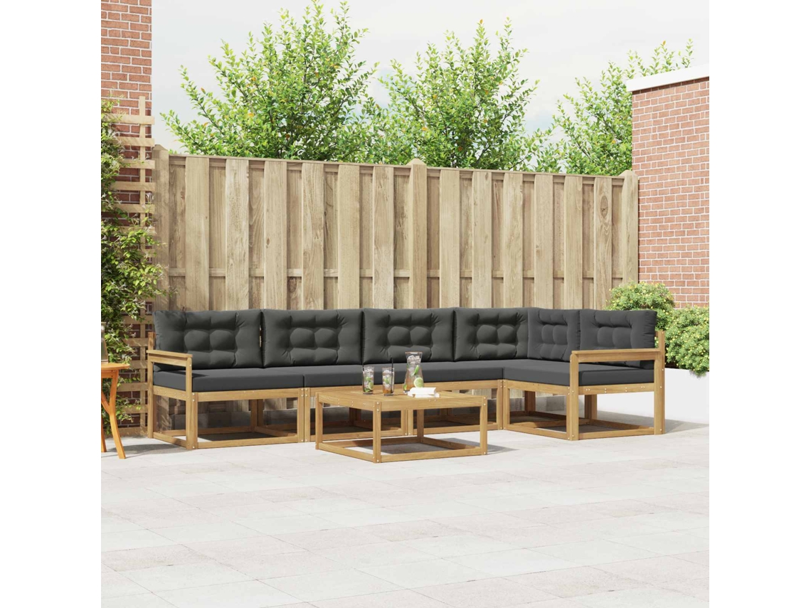 Vidaxl Conjunto De Sofás Para Exterior 6 Pcs Branco E Antracite