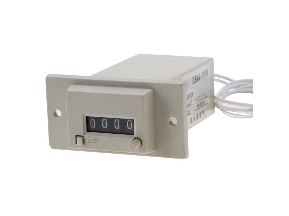 Contador eletromagnético CSK4 YKW, 4 dígitos, AC110V, plástico