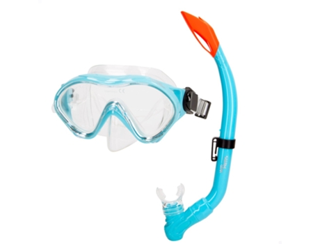 AQUA SPORT Set Óculos de Mergulho C/Visão 150º e Snorkel para Crianças Turquesa